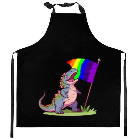 Funny Dinosaur LGBT Community Pride Lesbian Gay Kitchen Aprons