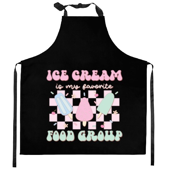 Ice Cream Is My Favorite Food Group Summer Holiday Kitchen Aprons