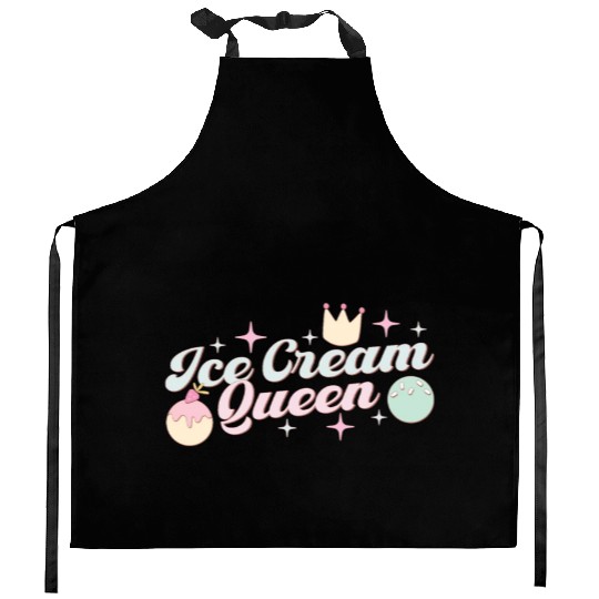 Ice Cream Queen, Happy Summer Holiday Kitchen Aprons