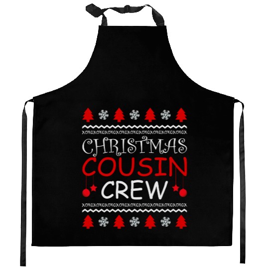 Matching Family Christmas Cousin Crew Kitchen Aprons