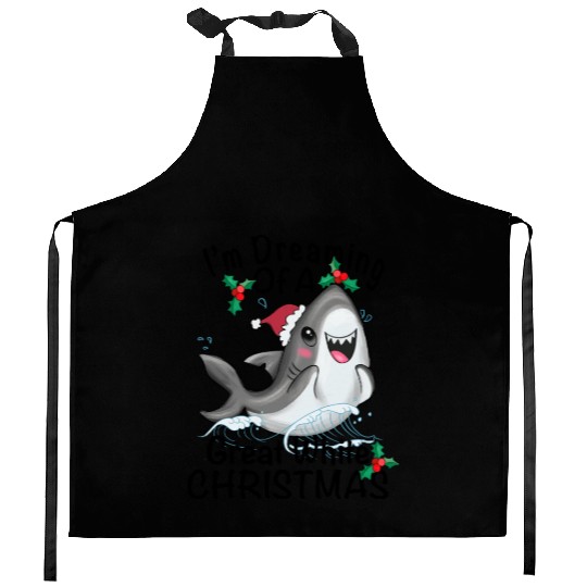 Great White Christmas Kitchen Aprons