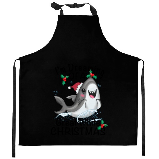 Great White Christmas Kitchen Aprons