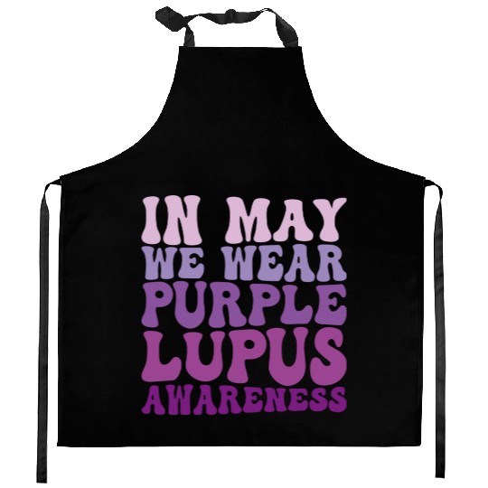 In May We Wear Purple Lupus Awareness Month Groovy Kitchen Aprons