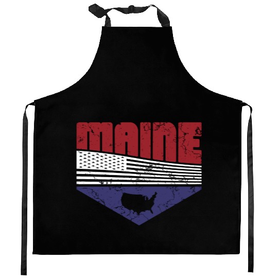 Retro Vintage Maine Usa Kitchen Aprons