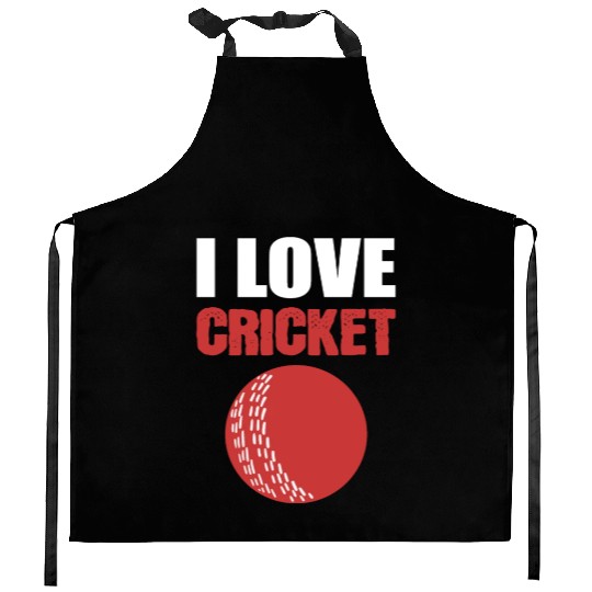 I Love Cricket Sport Coach Gift Kitchen Aprons
