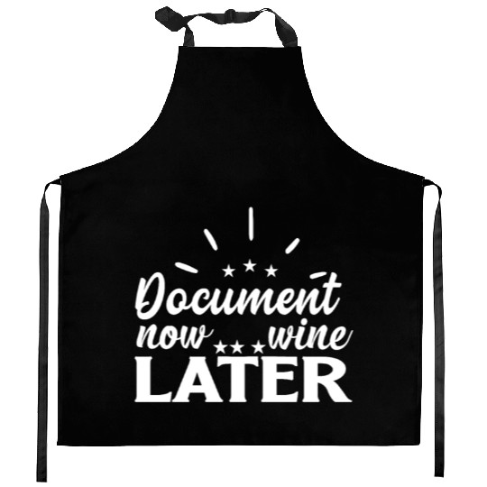 Document Now Wine Later Medical Coder Kitchen Aprons