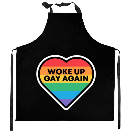 Funny Idea For Daughter And Son Woke Up Gay Again Kitchen Aprons