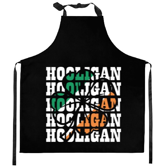 Hooligan Irish Flag Clover Leaf Kitchen Aprons