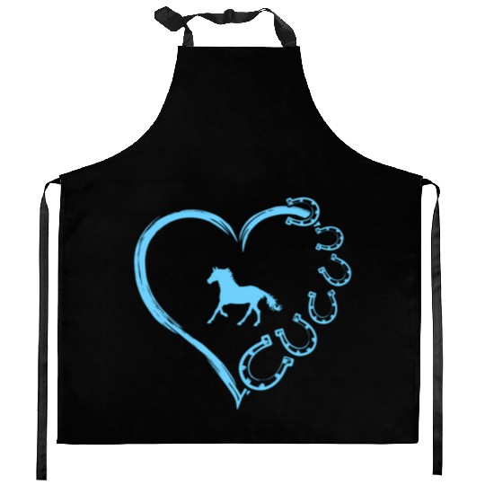 Horseshoe Heart Horse Mom Horseback Riding Kitchen Aprons