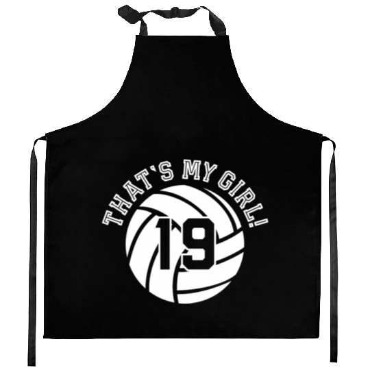 19 Volleyball Player That'S My Cheer Mom Dad Team Kitchen Aprons