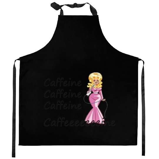Dolly Parton fan; coffee drinker; caffeine Kitchen Aprons
