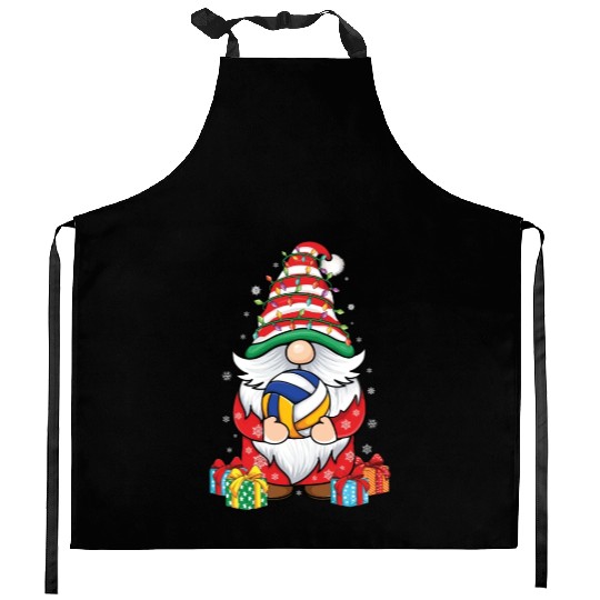Cute Gnomes Volleyball Lover Christmas Gnome Kitchen Aprons
