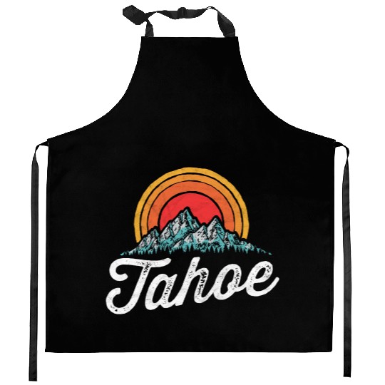 Lake Tahoe Mountain 80s Kitchen Aprons