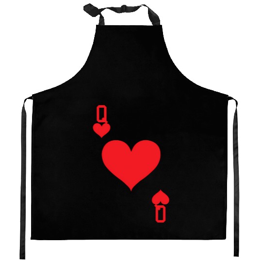Queen Of He - Playing Card Halloween Love Kitchen Aprons