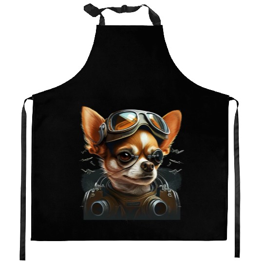 Chihuahua | Race Racing Car Funny Dog Mechanic Kitchen Aprons