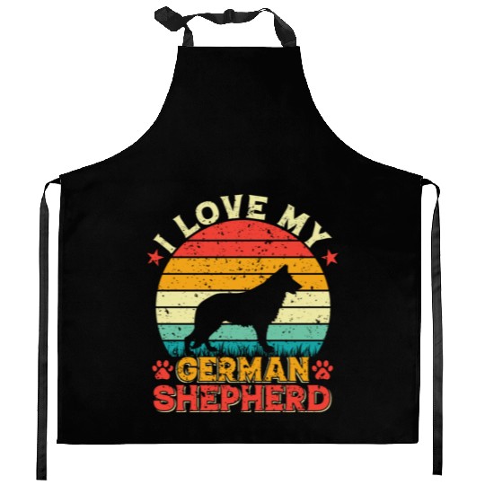 I LOVE MY GERMAN SHEPHERD Kitchen Aprons
