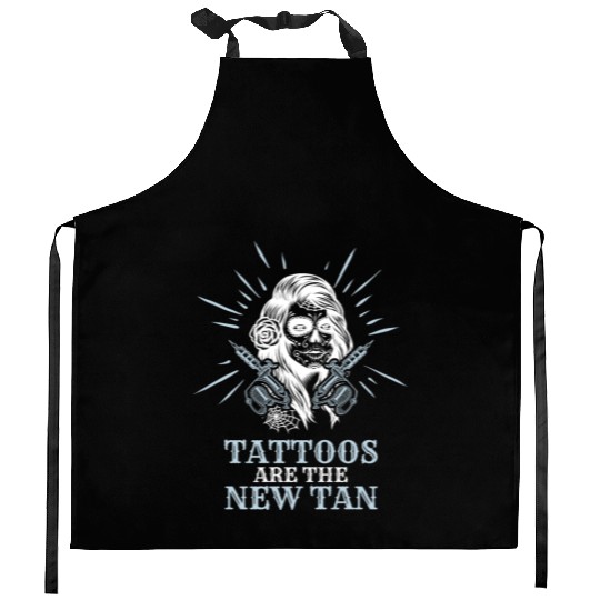 Tattoos Are The New Tan Tattoo Tattooed Kitchen Aprons