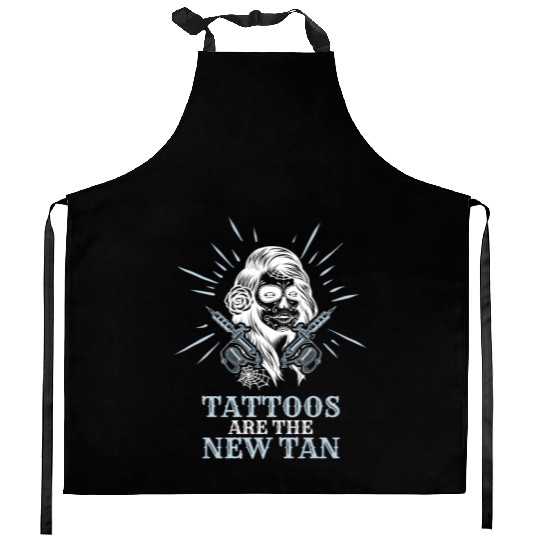 Tattoos Are The New Tan Tattoo Tattooed Kitchen Aprons