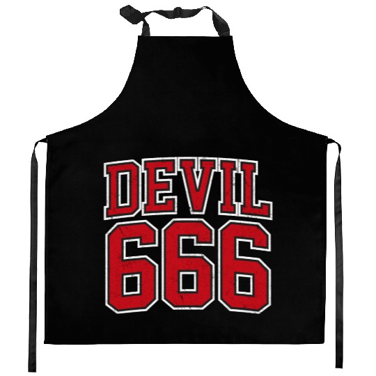 666 The Number of The Beast Kitchen Aprons
