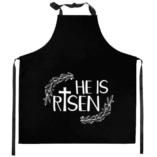 He Is Risen For Christian Happy Easter Jesus Swea Kitchen Aprons