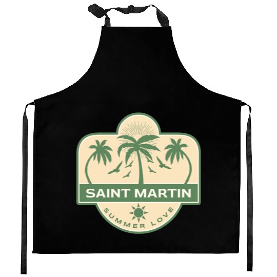 Saint Martin Caribbean Summer Love Kitchen Aprons