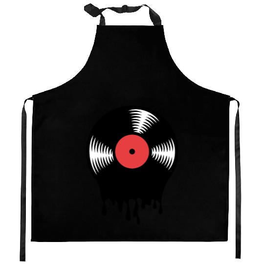 Melting vinyl disc. Kitchen Aprons