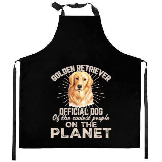 Golden Retriever Dog Of The Coolest People On The Kitchen Aprons