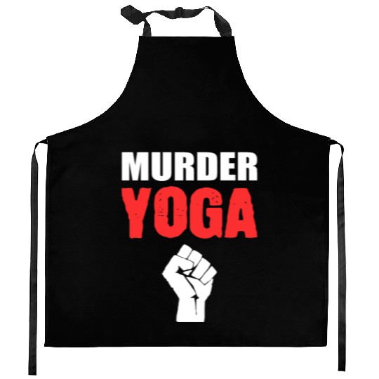 Murder Yoga Yoga Coach Gift Kitchen Aprons