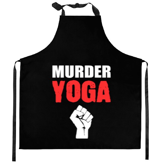Murder Yoga Yoga Coach Gift Kitchen Aprons