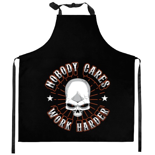 Gym Lifting Motivational Nobody Cares Work Harder Kitchen Aprons
