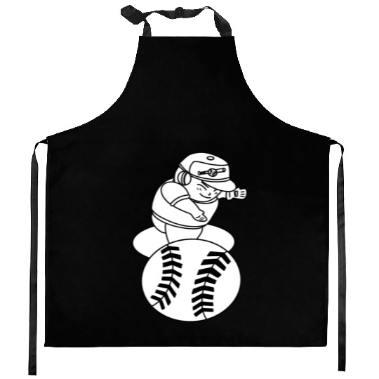 Kawaii Chibi Baseball Pitcher Kitchen Aprons