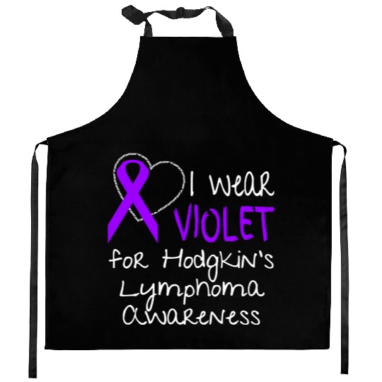 I Wear Violet For Hodgkins Lymphoma Awareness Kitchen Aprons