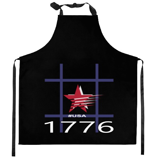 1776 USA STAR HASHTAG Kitchen Aprons
