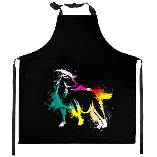 Colerfull Splash Art Farm animals Goat Kitchen Aprons