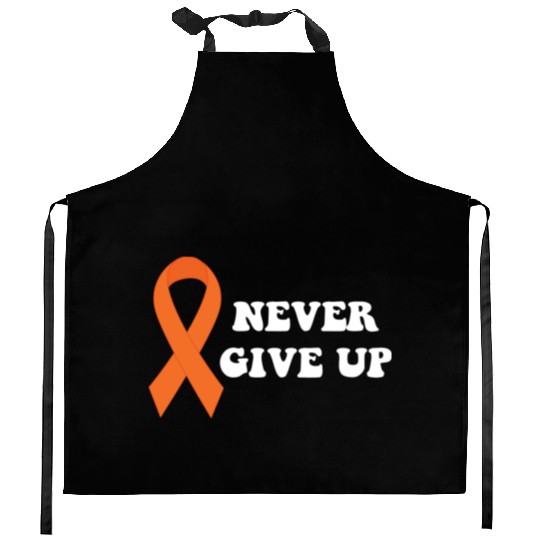 Never Give Up Multiple Sclerosis Awareness Kitchen Aprons