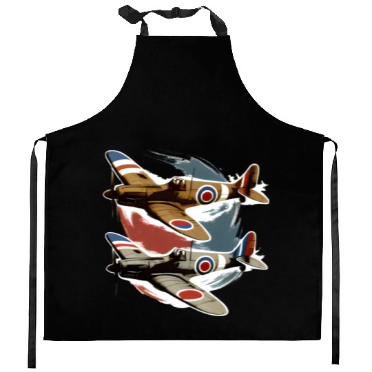 Pilot Spitfire Airplane Aviator Military Kitchen Aprons
