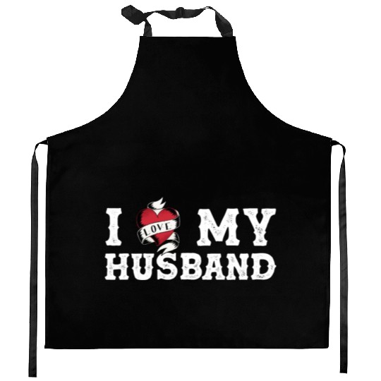 Vintage I Love My Husband - I Heart My Husband Kitchen Aprons