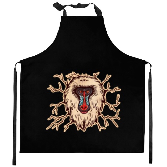 Baboon Monkey Face Kitchen Aprons