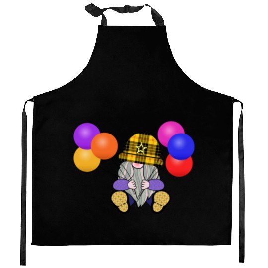 Gnome elf balloons balloons party fairy fantasy Kitchen Aprons