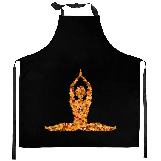 Autumn yoga in the splendour of leaves Kitchen Aprons