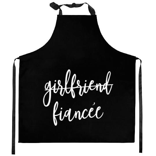 Girlfriend Fiancee Script Wedding Party Kitchen Aprons