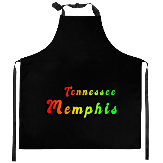 Memphis Tennessee rainbow design Kitchen Aprons