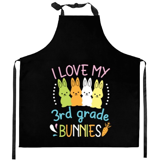 I Love My 3rd Grade Bunnies Happy Easter Day Kitchen Aprons