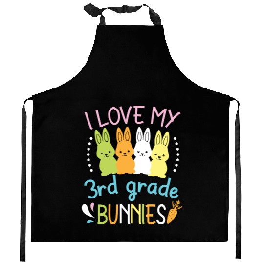 I Love My 3rd Grade Bunnies Happy Easter Day Kitchen Aprons