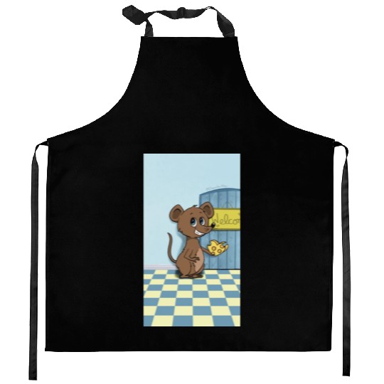 Cheesy Heart Mouse Kitchen Aprons