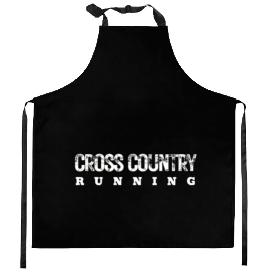 Cross Country Running Bold Distressed, XC Running Kitchen Aprons