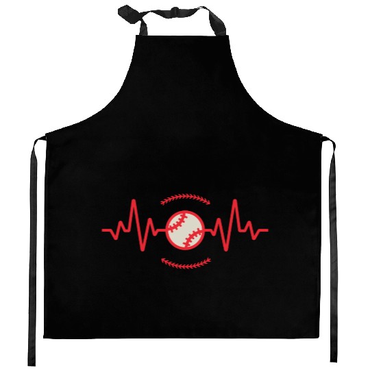 Baseball Lover Heart Beat Baseball Kitchen Aprons