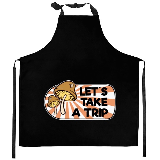 Magic Mushrooms Trip Lsd Hippie Psychedelic Kitchen Aprons