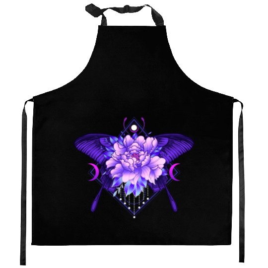 Peony Butterfly geometric tattoo Kitchen Aprons
