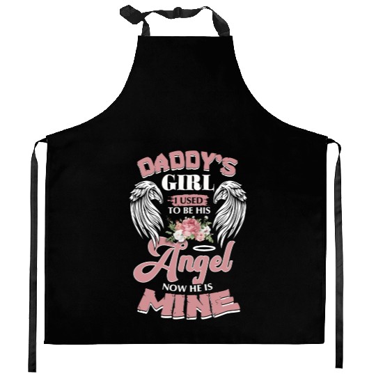 Womens Daddy s Girl I Used To Be His Angel Now He Kitchen Aprons